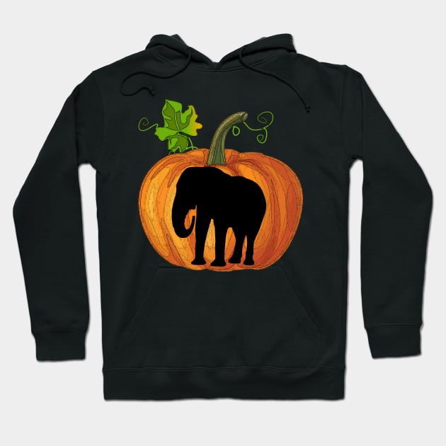 Elephant in pumpkin Hoodie by Flavie Kertzmann